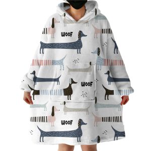 Woof Dachshunds WLF1179 Hoodie Wearable Blanket WB0086