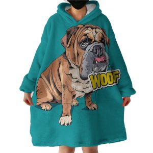 Woof Pug Hoodie Wearable Blanket WB1205