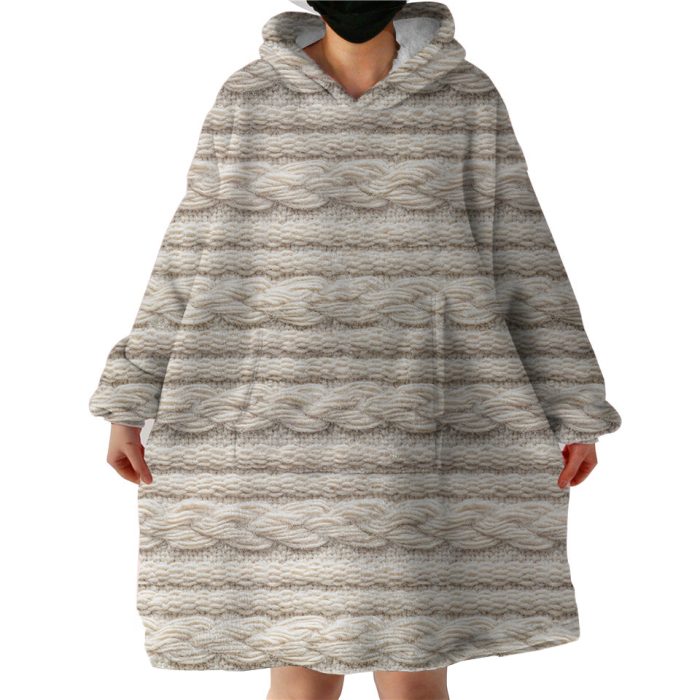 Wool Feel Hoodie Wearable Blanket WB1141