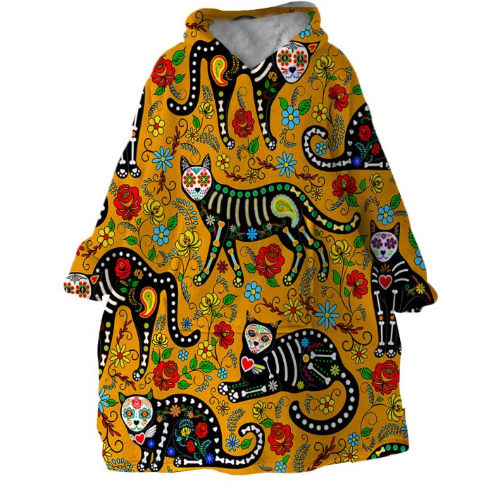 X rayed Cats Hoodie Wearable Blanket WB1921 1