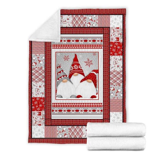 Xmas Gnomes Blanket Sherpa Blanket Fleece Blanket Birthday Gift Christmas Gift 1