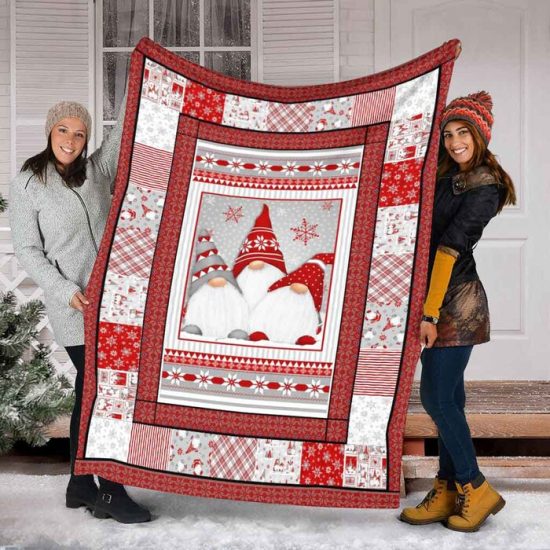 Xmas Gnomes Blanket - Sherpa Blanket Fleece Blanket Birthday Gift Christmas Gift