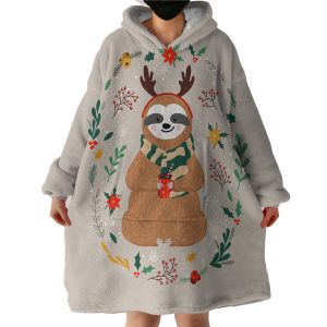 Xmas Sloth Hoodie Wearable Blanket WB1353