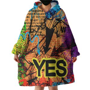 YES Colorful Vintage Destressed Pattern Hoodie Wearable Blanket WB0644
