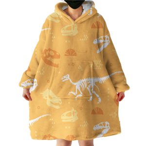 Yellow Dinosaur Hoodie Wearable Blanket WB1239