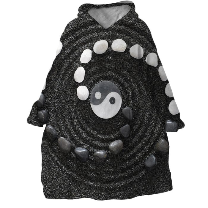 Yin Yang Pebbles Hoodie Wearable Blanket WB1646 1