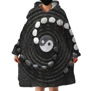 Yin Yang Pebbles Hoodie Wearable Blanket WB1646
