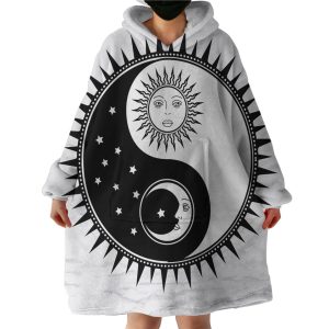 Yin Yang Sun & Moon Hoodie Wearable Blanket WB1043