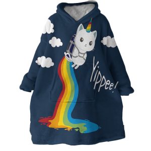 Yippe Cat Hoodie Wearable Blanket WB2098 1