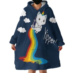 Yippe Cat Hoodie Wearable Blanket WB2098