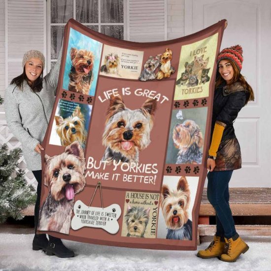 Yorkies Blanket Sherpa Blanket Fleece Blanket Birthday Gift For Dog Lover Dog Blanket 2