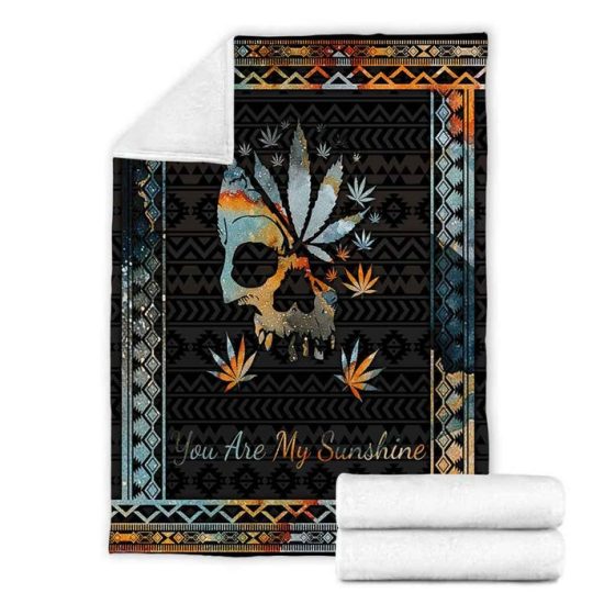 You Are My Sunshine Skull Blanket Anniversary Gift Birthday Gift Sherpa Blanket Fleece Blanket 2
