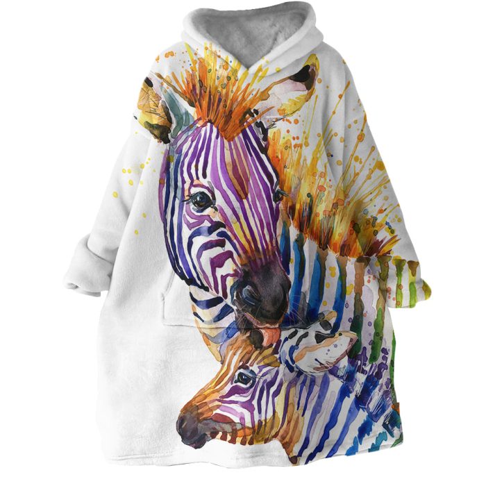 Zebra Hoodie Wearable Blanket WB0098 1