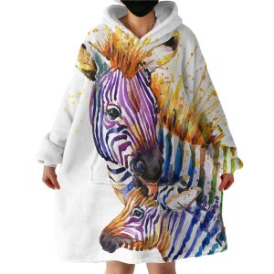 Zebra Hoodie Wearable Blanket WB0098