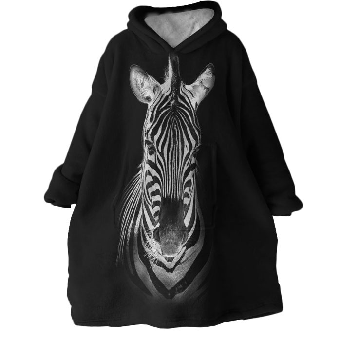 Zebra Hoodie Wearable Blanket WB0870