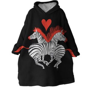 Zebra Love Hoodie Wearable Blanket WB0873 1