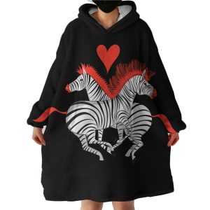Zebra Love Hoodie Wearable Blanket WB0873