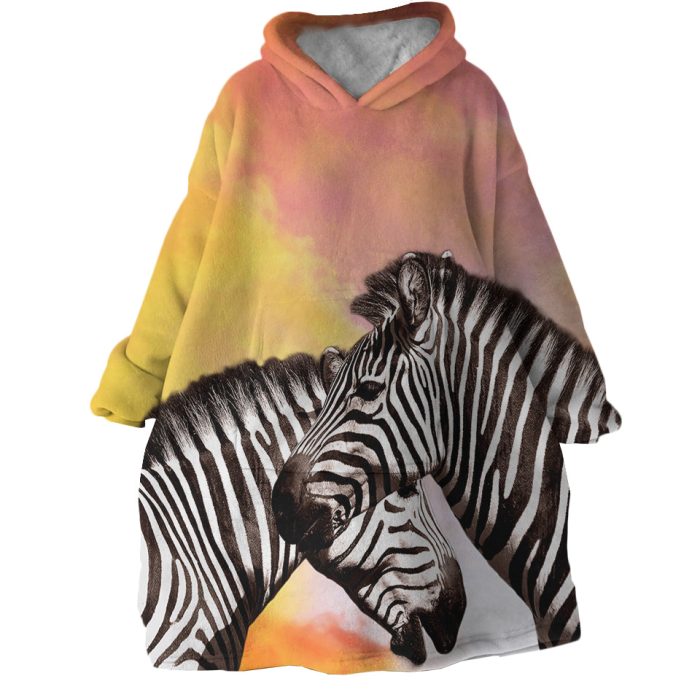 Zebra Love Hoodie Wearable Blanket WB0893 1
