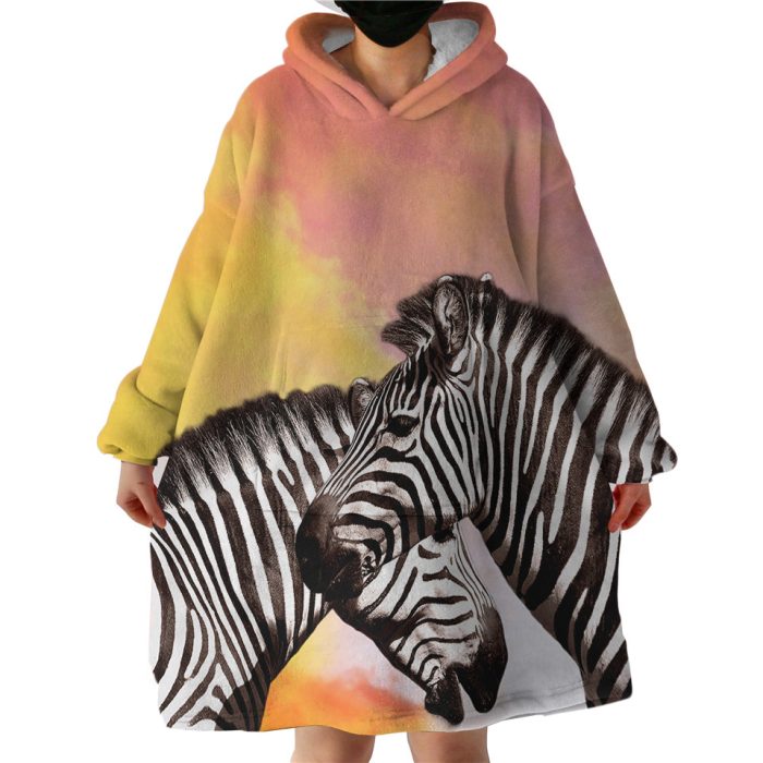 Zebra Love Hoodie Wearable Blanket WB0893