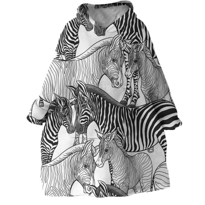 Zebras Hoodie Wearable Blanket WB1776 1