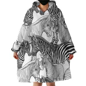 Zebras Hoodie Wearable Blanket WB1776