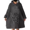Zodiac Sign On Hand Black Theme Hoodie Wearable Blanket WB0149