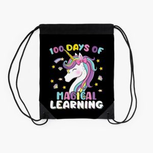 100 Days Of Magical Learning Unicorn 100Th Day School Drawstring Bag DSB1396 2