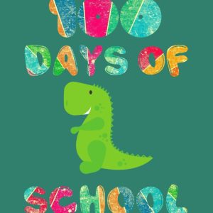 100 Days Of School 100 Day Of School Dinosaur Drawstring Bag DSB1189 1