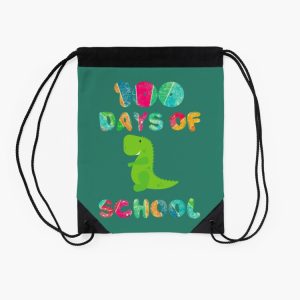 100 Days Of School 100 Day Of School Dinosaur Drawstring Bag DSB1189 2