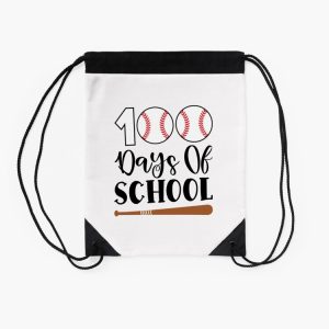 100 Days Of School Baseball 100Th Days Teacher Kids Drawstring Bag DSB1214 2