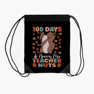 100 Days Of School Happy 100Th Day Of School Funny Teacher 100Th Day Of School Gift Boys Kids Drawstring Bag DSB1480 2