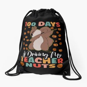 100 Days Of School Happy 100Th Day Of School Funny Teacher 100Th Day Of School Gift Boys Kids Drawstring Bag DSB1480