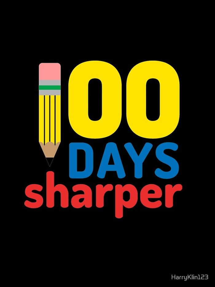 100 Days Sharper 100Th Day Of School Teacher Student Gift Drawstring Bag DSB1397 1