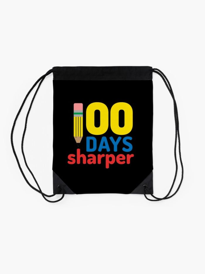 100 Days Sharper 100Th Day Of School Teacher Student Gift Drawstring Bag DSB1397 2