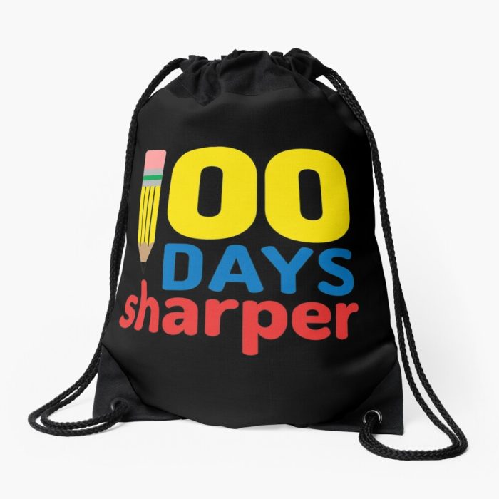 100 Days Sharper 100Th Day Of School Teacher Student Gift Drawstring Bag DSB1397