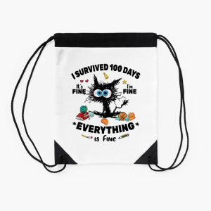 100 Days Smarter 100 Days Strong 100 Days Of Learning 100 Days Of Knowledge 100 Days Of Brainpower 100 Days Of Intelligence Drawstring Bag DSB1256 2
