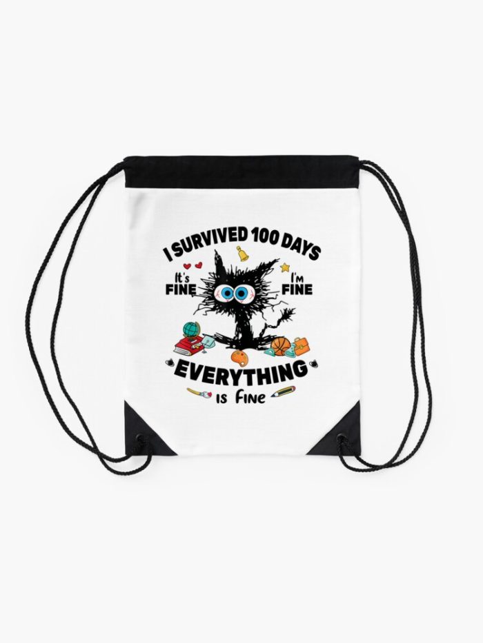 100 Days Smarter 100 Days Strong 100 Days Of Learning 100 Days Of Knowledge 100 Days Of Brainpower 100 Days Of Intelligence Drawstring Bag DSB1256 2