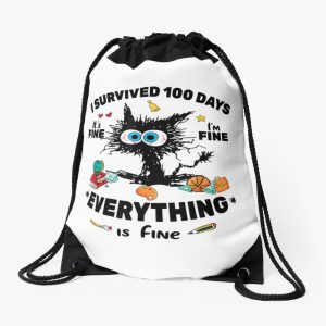 100 Days Smarter 100 Days Strong 100 Days Of Learning 100 Days Of Knowledge 100 Days Of Brainpower 100 Days Of Intelligence Drawstring Bag DSB1256