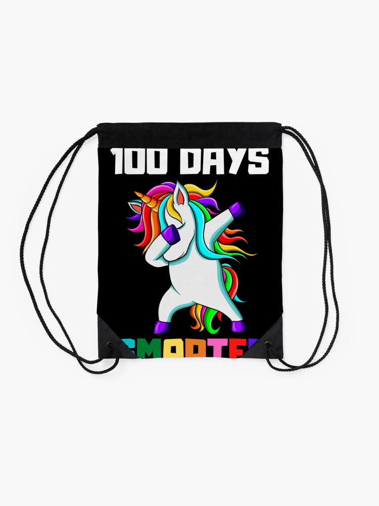 100-Days-Smarter-100Th-Day-Of-School-Dabbing-Unicorn-Drawstring-Bag-DSB1366-2 100 Days Smarter 100Th Day Of School Dabbing Unicorn Drawstring Bag DSB1366 2