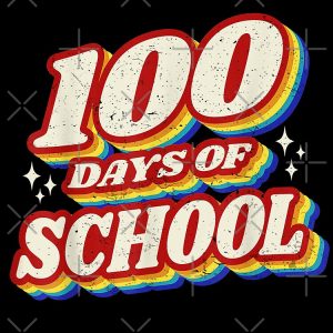 100 Days Teacher Or Student 100Th Day Of School Retro Drawstring Bag DSB450 1