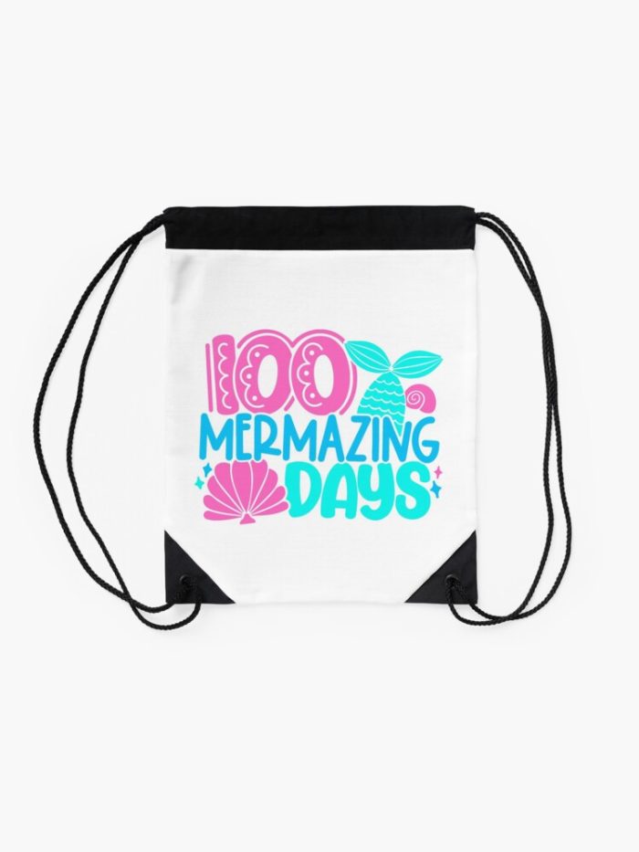 100 Mermazing Days Drawstring Bag DSB1390 2