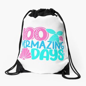 100 Mermazing Days Drawstring Bag DSB1390