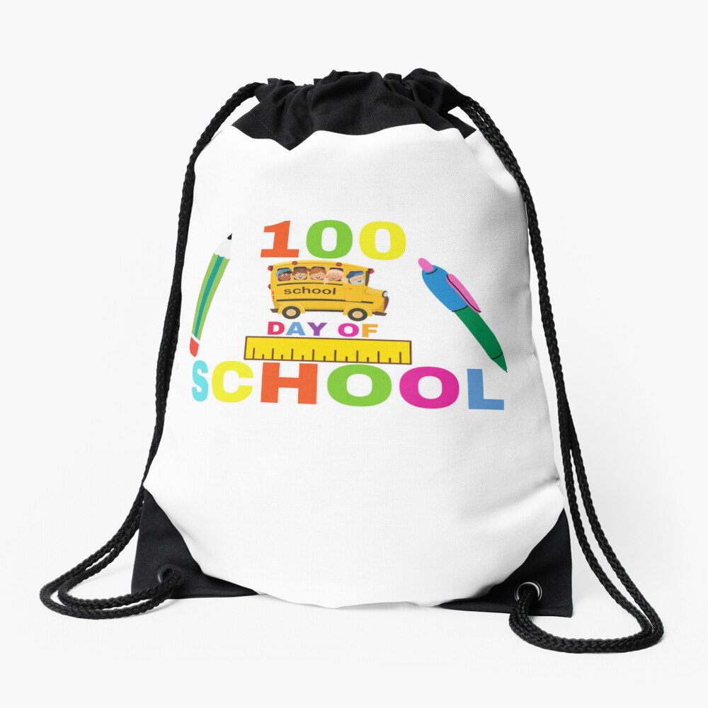 100 Th Day Of School 100 Day 100Th Day Of School Celebration Student Drawstring Bag DSB1142