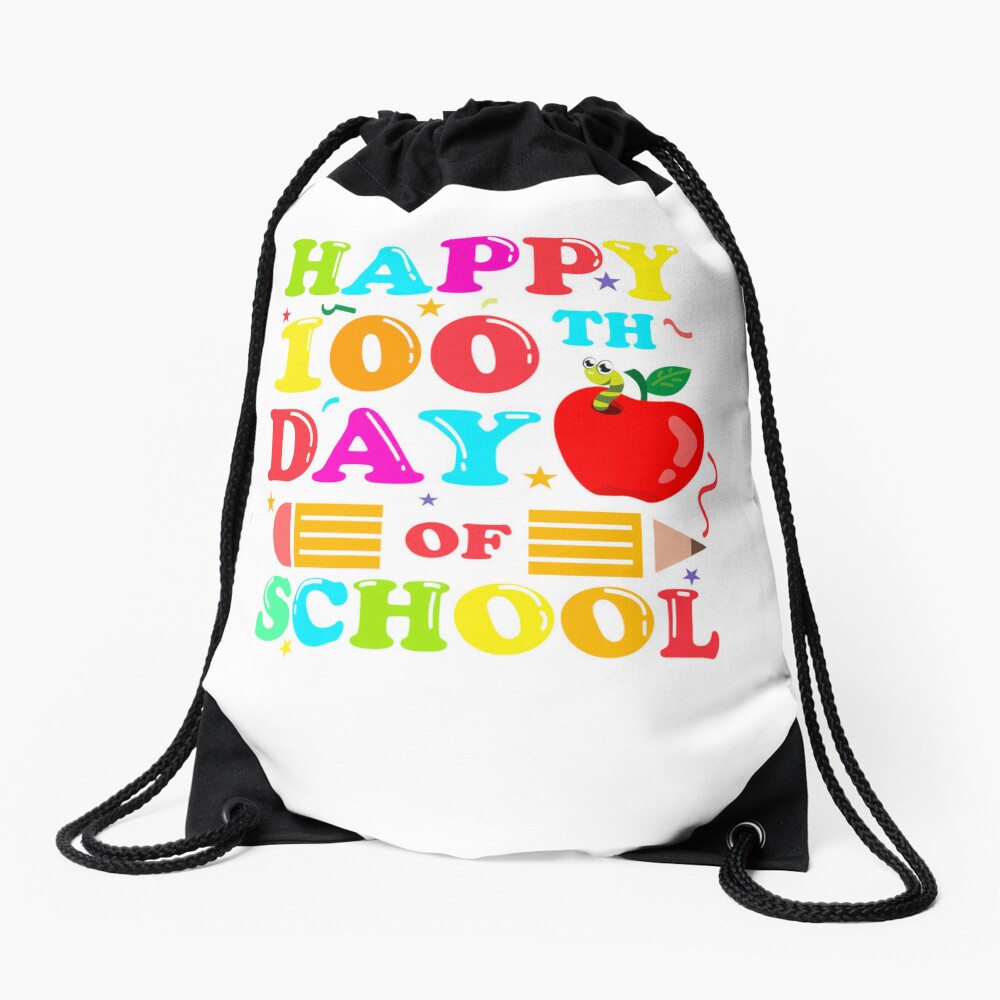 100 Th Day Of School 100 Day 100Th Day Of School Celebration Student Drawstring Bag DSB1143
