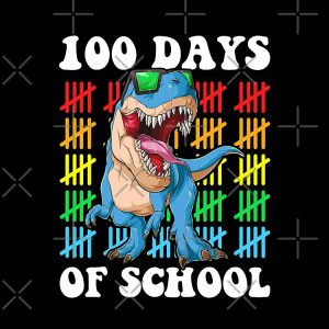 100Th Day Of School Boys Trex 100 Days Of Kindergarten Drawstring Bag DSB366 1