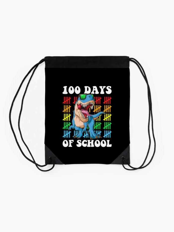 100Th Day Of School Boys Trex 100 Days Of Kindergarten Drawstring Bag DSB366 2