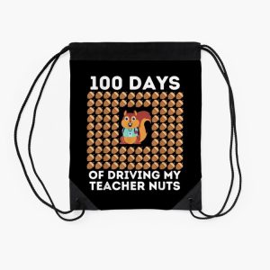 100Th Day Of School Cool Squirrel Funny 100 Days Of School Drawstring Bag DSB1185 2