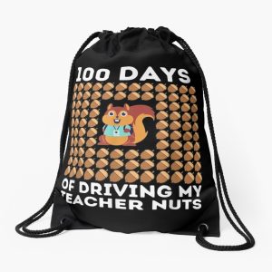 100Th Day Of School Cool Squirrel Funny 100 Days Of School Drawstring Bag DSB1185