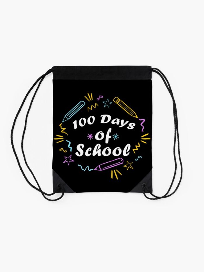 100Th Day Of School For Kids Teacher Student Gift Drawstring Bag DSB420 2