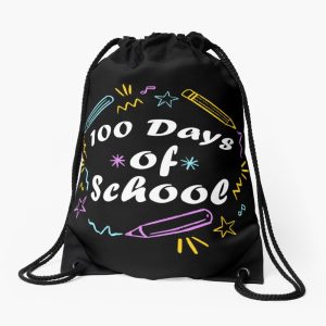 100Th Day Of School For Kids Teacher Student Gift Drawstring Bag DSB420